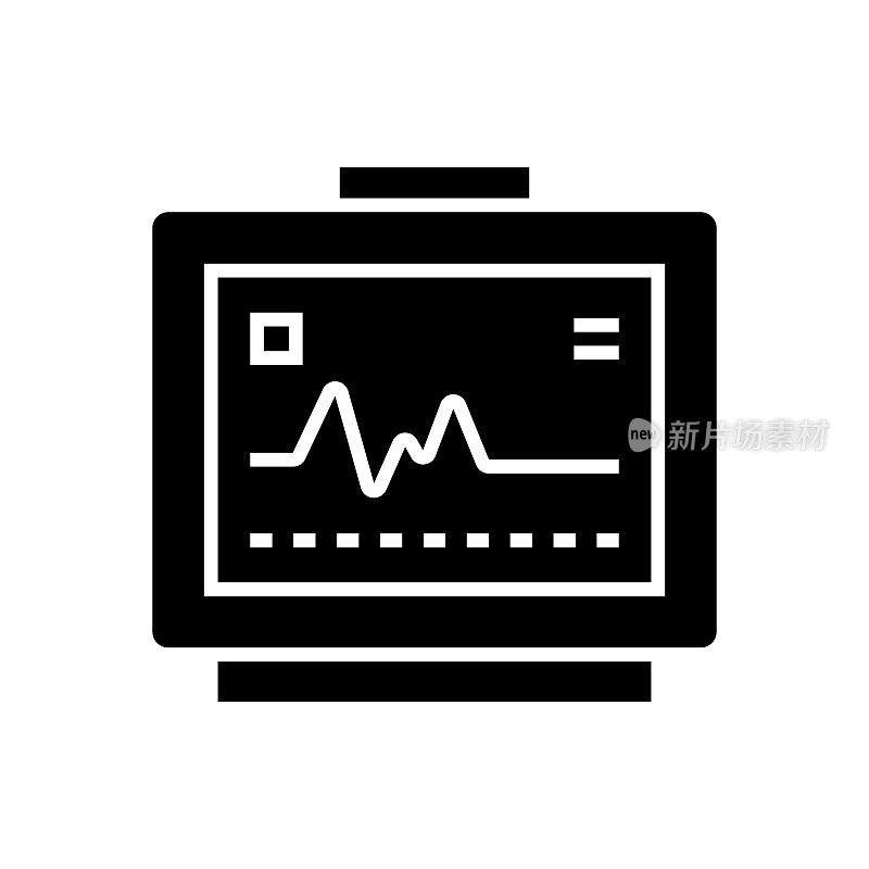 心电图图标固体风格。矢量图标设计元素的网页，移动应用程序，UI, UX设计